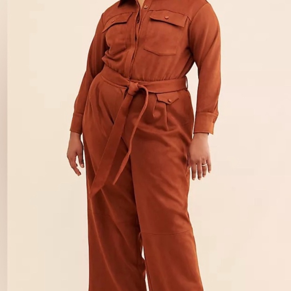 Eloquii Terracotta Belted Jumpsuit